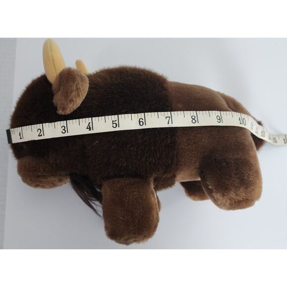 Vintage Dkin 1980s Buffalo Bison Brown Plush Stuffed Animal Soft Toy Collectible - Picture 8 of 9